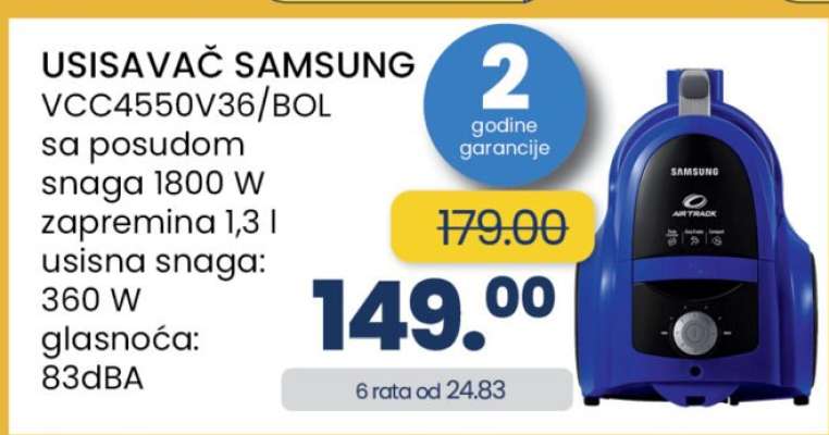 USISAVAČ SAMSUNG VCC4550V36/BOL