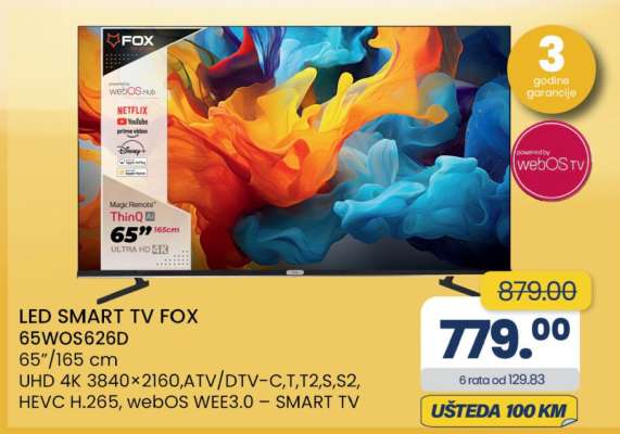 LED SMART TV FOX 65WOS626D