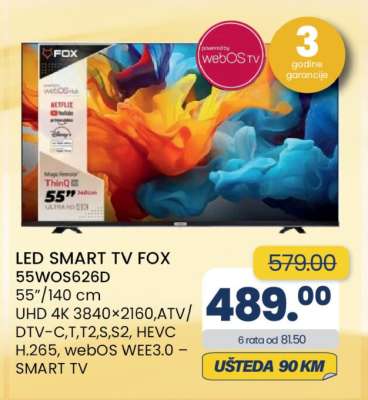 LED SMART TV FOX 55WOS626D