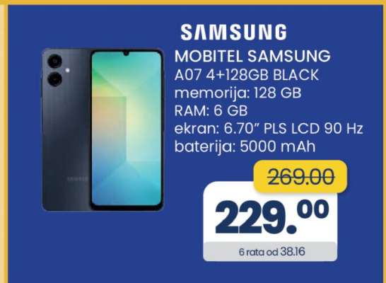 MOBITEL SAMSUNG A07 4+128GB BLACK