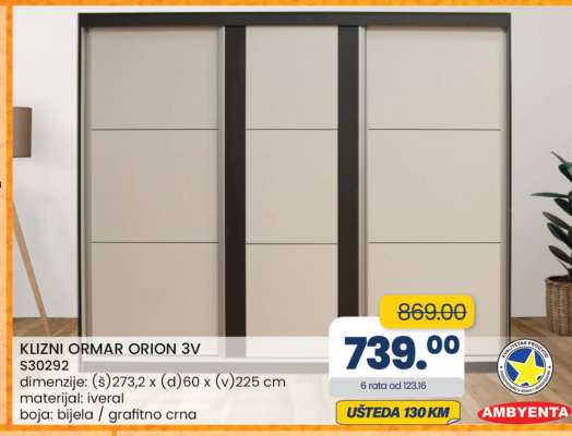 KLIZNI ORMAR ORION 3V