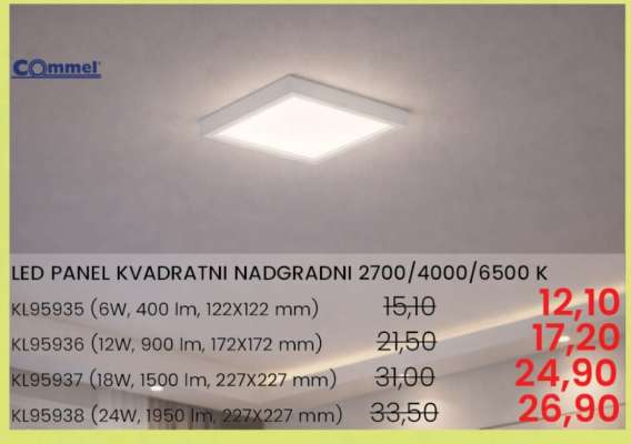 LED PANEL KVADRATNI NADGRADNI 2700/4000/6500 K