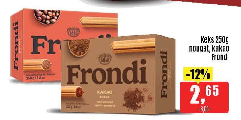 Keks 250g nougat, kakao Frondi