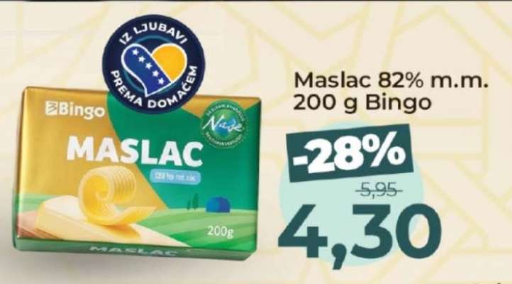 Maslac 82% m.m. 200 g Bingo