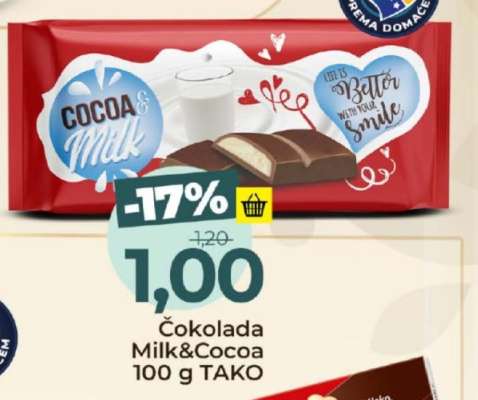 Čokolada Milk&Cocoa