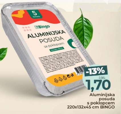 Aluminijska posuda s poklopcem