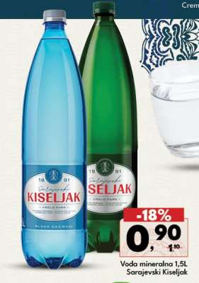 Voda mineralna 1,5L Sarajevski Kiseljak