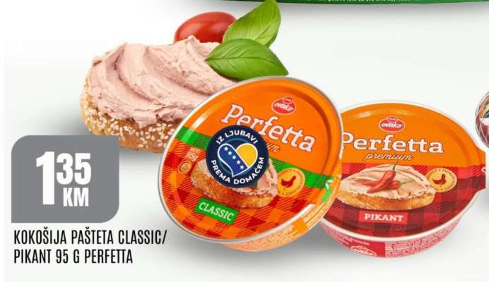 Kokošija pašteta Classic/Pikant 95 g Perfetta