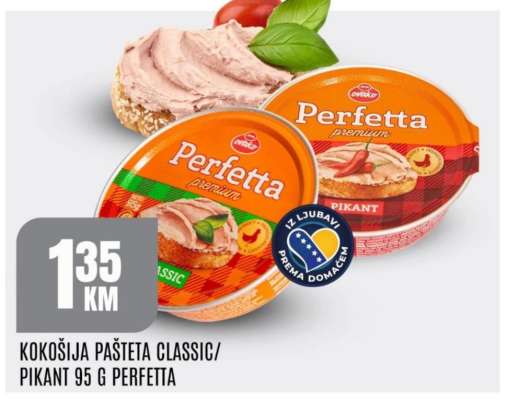 Kokošija pašteta Classic/Pikant 95 g Perfetta