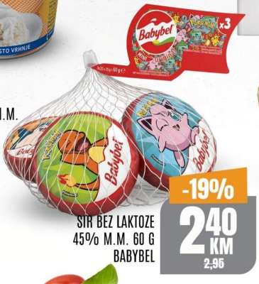 SIR BEZ LAKTOZE 45% M.M. 60 G BABYBEL