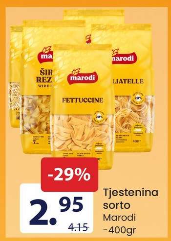 Tjestenina sorto Marodi