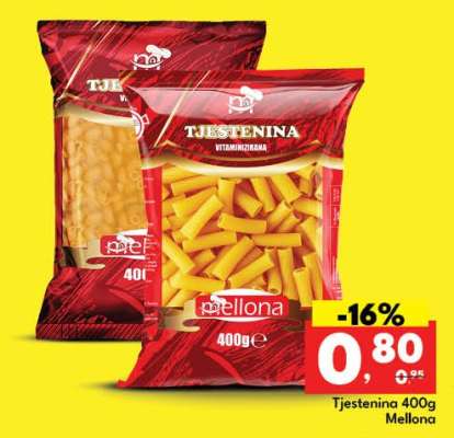 Tjestenina 400g Mellona