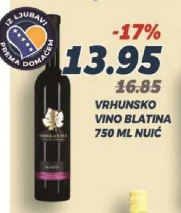 VRHUNSKO VINO BLATINA 750 ML NUIĆ