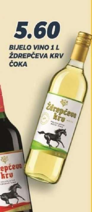 BIJELO VINO 1 L ŽDREPČEVA KRV ČOKA