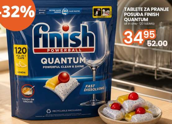 TABLETE ZA PRANJE POSUĐA FINISH QUANTUM