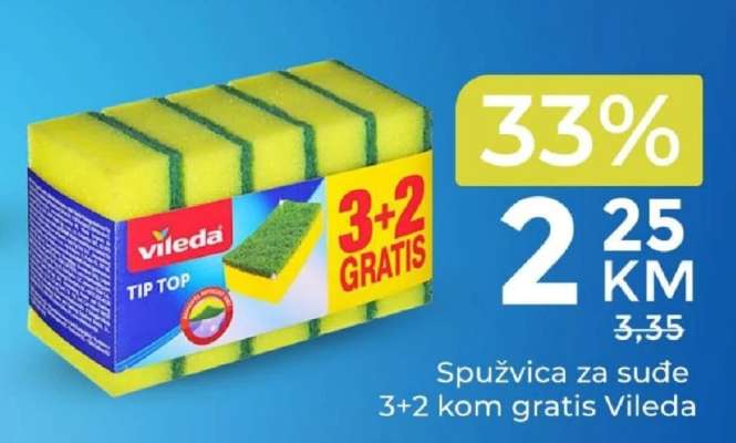 Spužvica za suđe 3+2 kom gratis Vileda