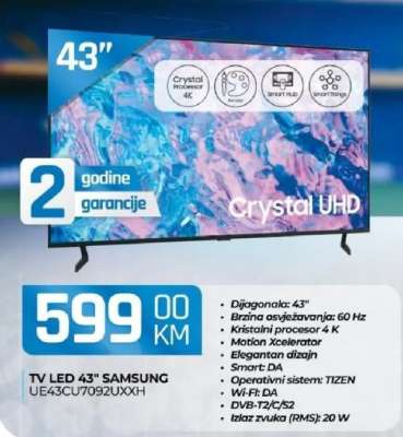 TV LED 43" SAMSUNG UE43CU7092UXXH