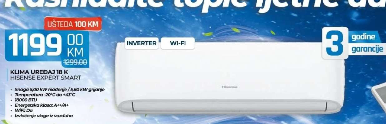 KLIMA UREĐAJ 18K HISENSE EXPERT SMART