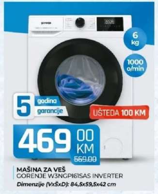 MAŠINA ZA VEŠ GORENJE W3NGPIG16ISAS INVERTER