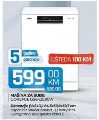 MAŠINA ZA SUDE GORENJE GS642E90W