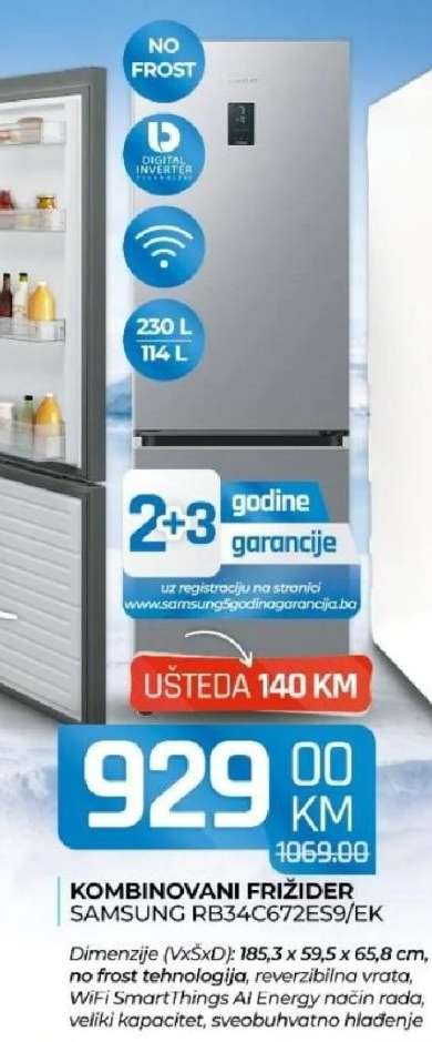 KOMBINOVANI FRIŽIDER SAMSUNG RB34C67ZESS9/EK