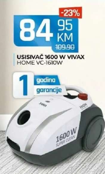Usisivač 1600 W Vivax Home VC-1610W