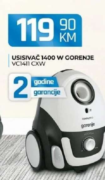 Usisivač 1400 W Gorenje VC1411 CXW