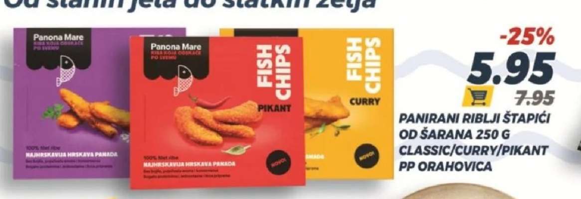 Panirani riblji štapići od šarana 250 g