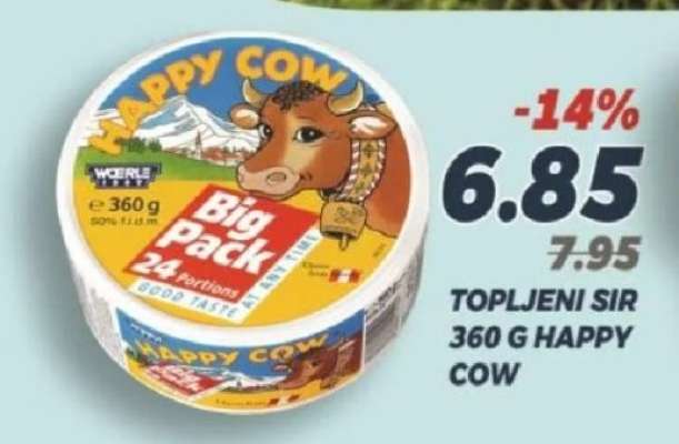 TOPLJENI SIR 360 G HAPPY COW