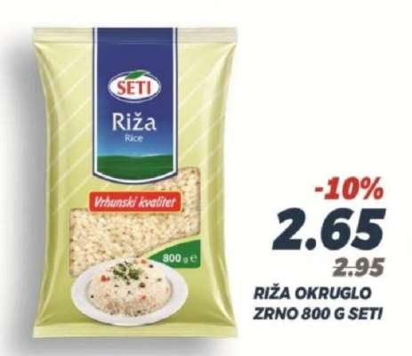 Riža okruglo zrno 800 g, Seti