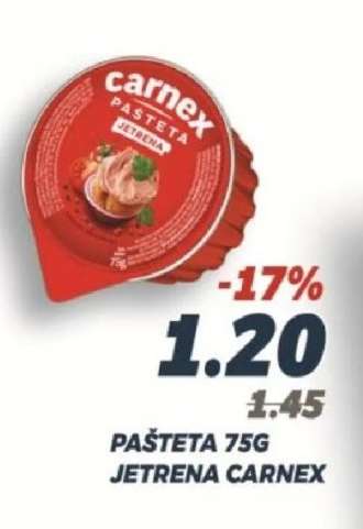PAŠTETA 75G JETRENA CARNEX
