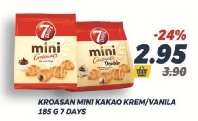 KROASAN MINI KAKAO KREM/VANILA 185 G 7 DAYS