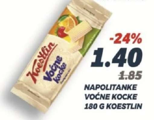 Napolitanke Voćne kocke 180 g Koestlin