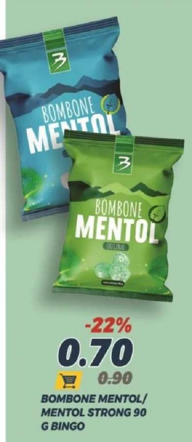 BOMBONE MENTOL/MENTOL STRONG 90 G BINGO