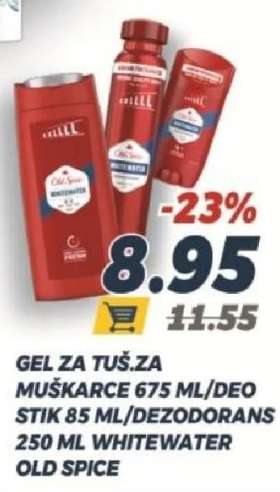 GEL ZA TUŠ.ZA MUŠKARCE 675 ML/DEO STIK 85 ML/DEZODORANS 250 ML WHITEWATER OLD SPICE
