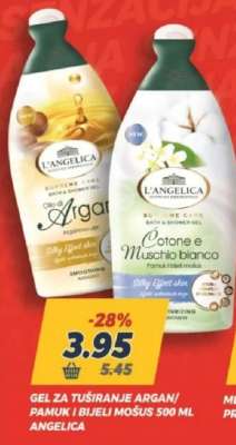 GEL ZA TUŠIRANJE ARGAN/PAMUK I BIJELI MOŠUS 500 ML ANGELICA
