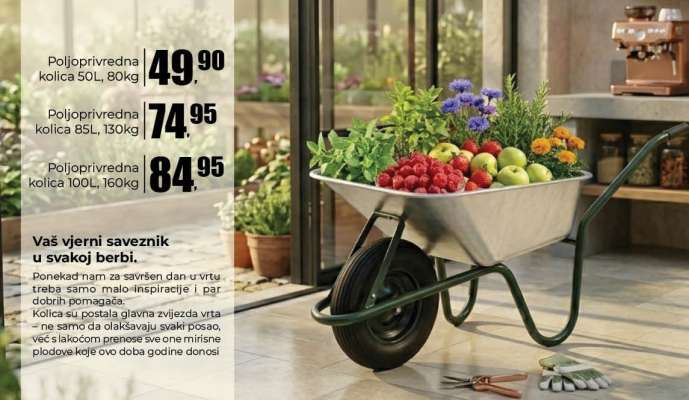 Poljoprivredna kolica 50L, 80kg