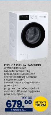 PERILICA RUBLJA SAMSUNG WW70G3M05AWLE