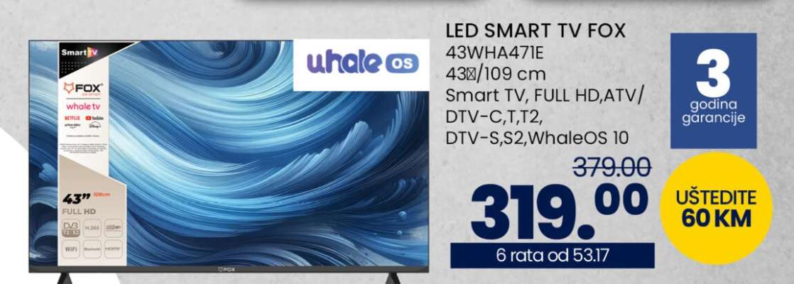 LED SMART TV FOX 43WHA471E