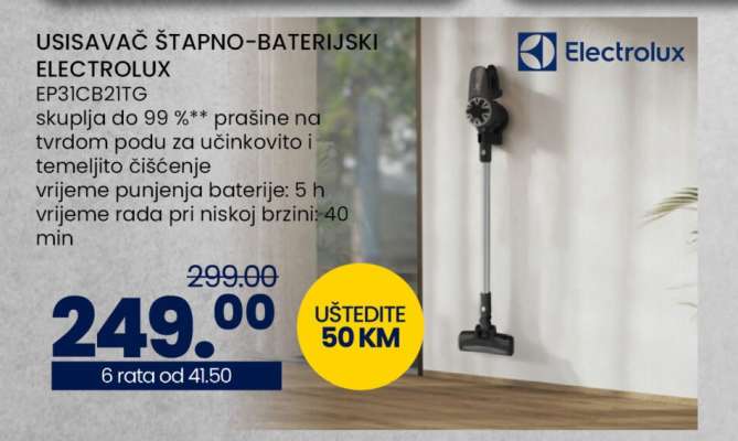 USISAVAČ ŠTAPNO-BATERIJSKI ELECTROLUX EP31CB21TG