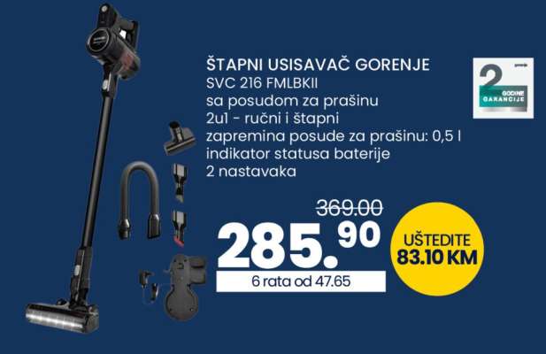 Štapni usisavač Gorenje SVC 216 FMLBKII