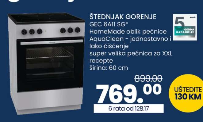 ŠTEDNJAK GORENJE GEC 6AII SG*