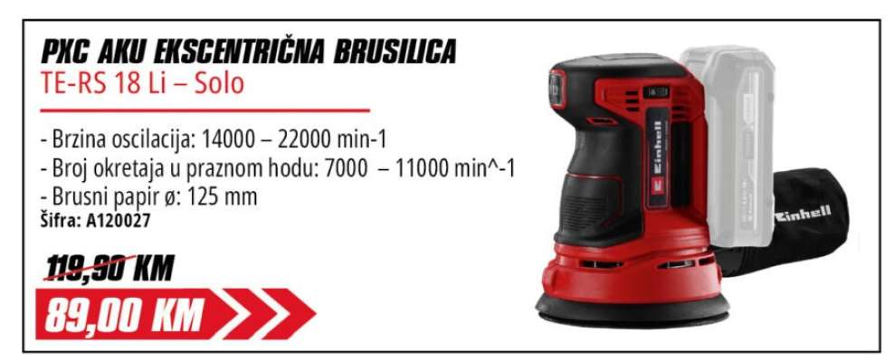PXC AKU ekscentrična brusilica