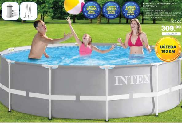 INTEX Bazén Prism Frame Premium + Filtr Pumpa