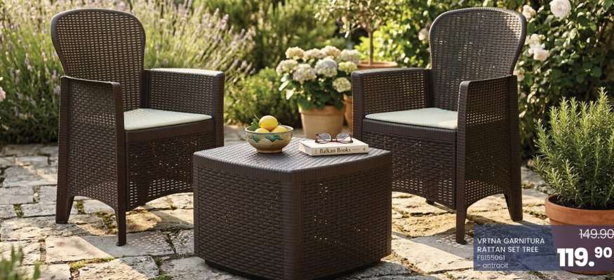 VRTNA GARNITURA RATTAN SET TREE
