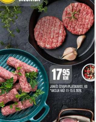 Juneći ćevapi/pljeskavice, kg