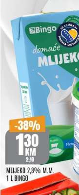 Mlijeko 2,8% m.m.