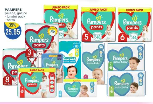 Pampers Pelene Gaćice Jumbo pack