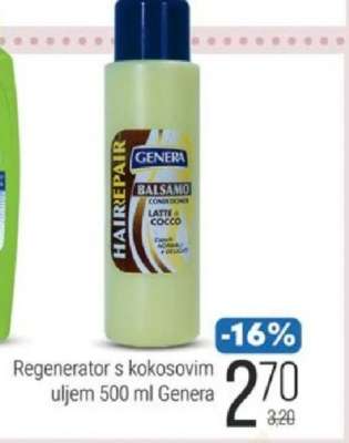 Regenerator s kokosovim uljem 500 ml Genera