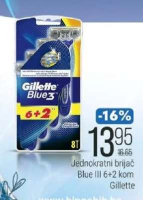 Jednokratni brijač Blue III 6+2 kom, Gillette